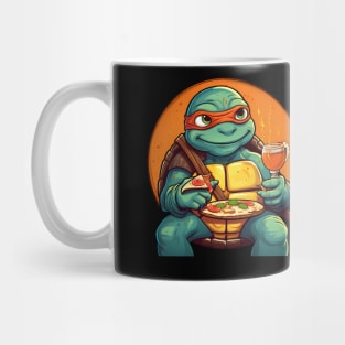 cute Michelangelo eating pizza Mug